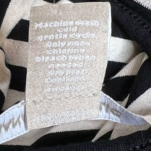 Banana Republic black and cream long sleeve striped wrap dress size S - Picture 14 of 14